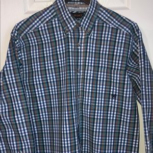 Ariat mens shirt blue plaid size medium